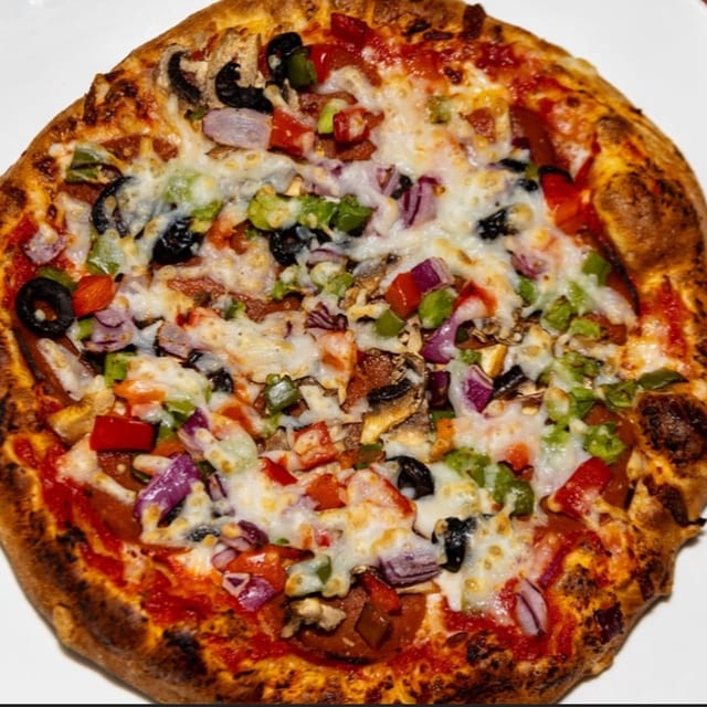 Plant Based Supreme Pizza.