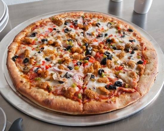 Supreme cauliflower pizza.